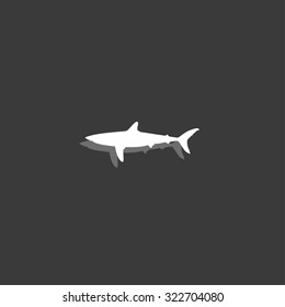 An Icon Isolated on a Grey Background - Shark