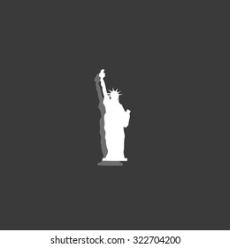 An Icon Isolated on a Grey Background - Statue Of Liberty