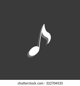 An Icon Isolated on a Grey Background - Musical Note