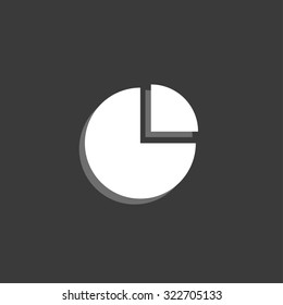 An Icon Isolated on a Grey Background - Pie Chart Exploded