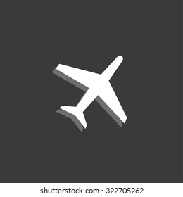 An Icon Isolated on a Grey Background - Plane