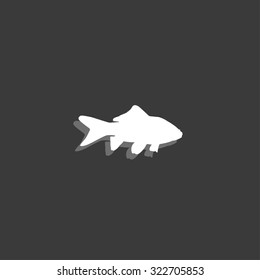 An Icon Isolated on a Grey Background - Goldfish