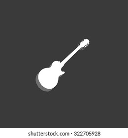 An Icon Isolated on a Grey Background - Guitar