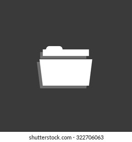 An Icon Isolated on a Grey Background - Folder