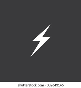 Icon Isolated on a Grey Background - Lightning Bolt