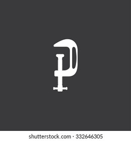  Icon Isolated on a Grey Background - G Clamp