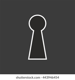 Icon Isolated on a Grey Background  Keyhole 