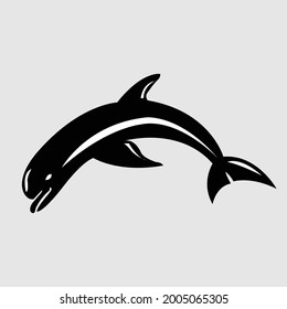  icono aislado en el fondo blanco del entorno y la colección ecológica. símbolo lineal del contorno delgado del icono del delfín para logotipo, web, app, UI.  símbolo simple. vector plano de icono de delfín 