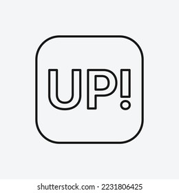 Icono hacia arriba aislado en fondo blanco. Subir símbolo moderno, simple, vector, icono para el diseño de sitios web, aplicación móvil, ui. Ilustración vectorial