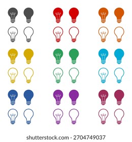  icon isolated on white background. Set icons colorful