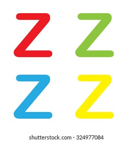 An Icon Isolated on a White Background in a Variety of Colours - Z