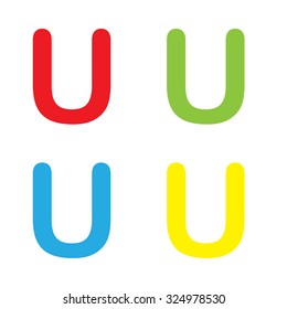 An Icon Isolated on a White Background in a Variety of Colours - U