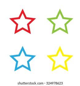 An Icon Isolated on a White Background in a Variety of Colours - Star