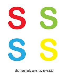 An Icon Isolated on a White Background in a Variety of Colours - S
