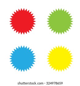 An Icon Isolated on a White Background in a Variety of Colours - Spikey Circle
