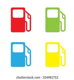 An Icon Isolated on a White Background in a Variety of Colours - Petrol Pump