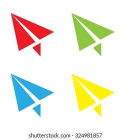An Icon Isolated on a White Background in a Variety of Colours - Paper Plane