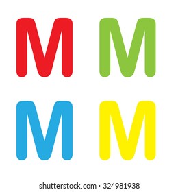 An Icon Isolated on a White Background in a Variety of Colours - M