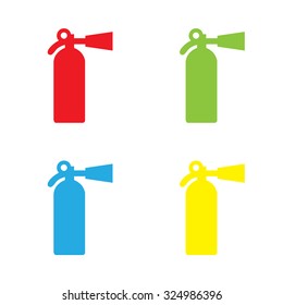 An Icon Isolated on a White Background in a Variety of Colours - Fire Extinguisher