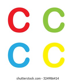 An Icon Isolated on a White Background in a Variety of Colours - C