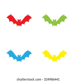 An Icon Isolated on a White Background in a Variety of Colours - Bat