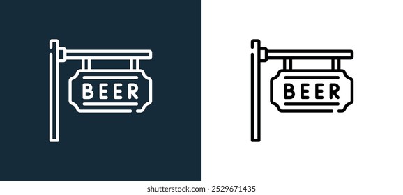   icon isolated on white and black colors.  outline linear vector icon from beer collection for mobile apps, web and