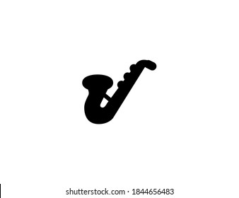 Saxophone vector icon. Isolated saxophone illustration