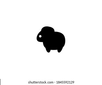 Sheep vector icon. Isolated sheep, ewe illustration