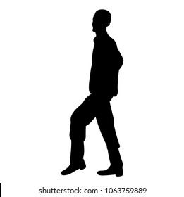  icon, isolated silhouette male dancing