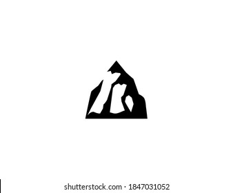 Mountain vector Icon. Isolated Snowcapped Mountain Illustration