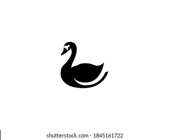 Swan vector icon. Isolated swan illustration