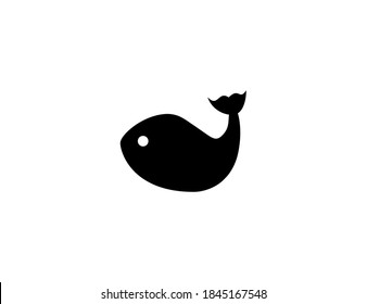 Whale vector icon. Isolated Whale illustration