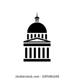 icon isolated white background, sacramento vector government building