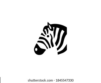 Zebra vector icon. Isolated wild horse illustration