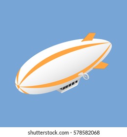 Icon isometric airship. Sustainable transport.