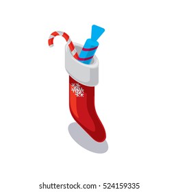 Icon isometric christmas sock
