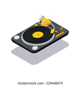 Icon isometric dj turntable