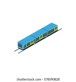 Icon isometric electric train. Sustainable transport.