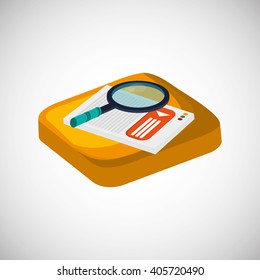 Icon of isometric lupe design, vector illustration