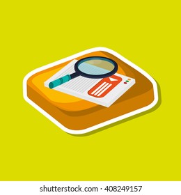 Icon of isometric lupe design, vector illustration