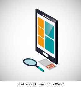 Icon of isometric smartphone design, vector illustration