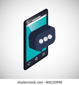Icon of isometric smartphone design, vector illustration