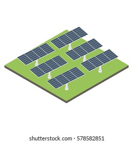 Icon Isometric Solar Panel. Alternative Energy Source.