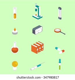 Icon Isometric Style. Medical Symbol Collections. Science