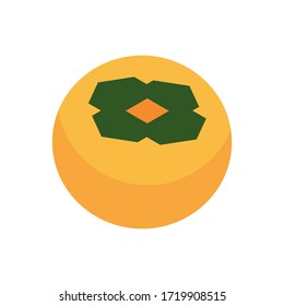 Icon in isometric style. Vector illustration of a whole persimmon. Isolate on a white background.