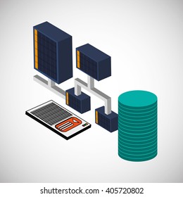 Icon of isometric technology design, vector illustration