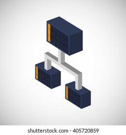 Icon of isometric technology design, vector illustration