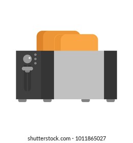 Icon isometric toaster with bread toast flat