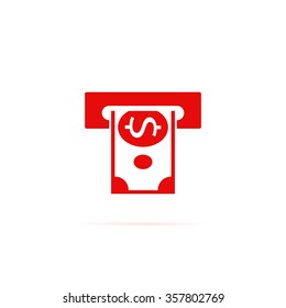Icon issuing or receiving money from an ATM.