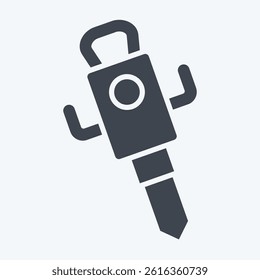 Icon Jack Hammer. related to Civil Engineering symbol. glyph style. editable